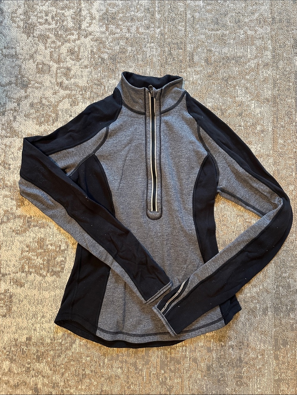 lululemon athletica Gray and Black Half-Zip Performance Jacket